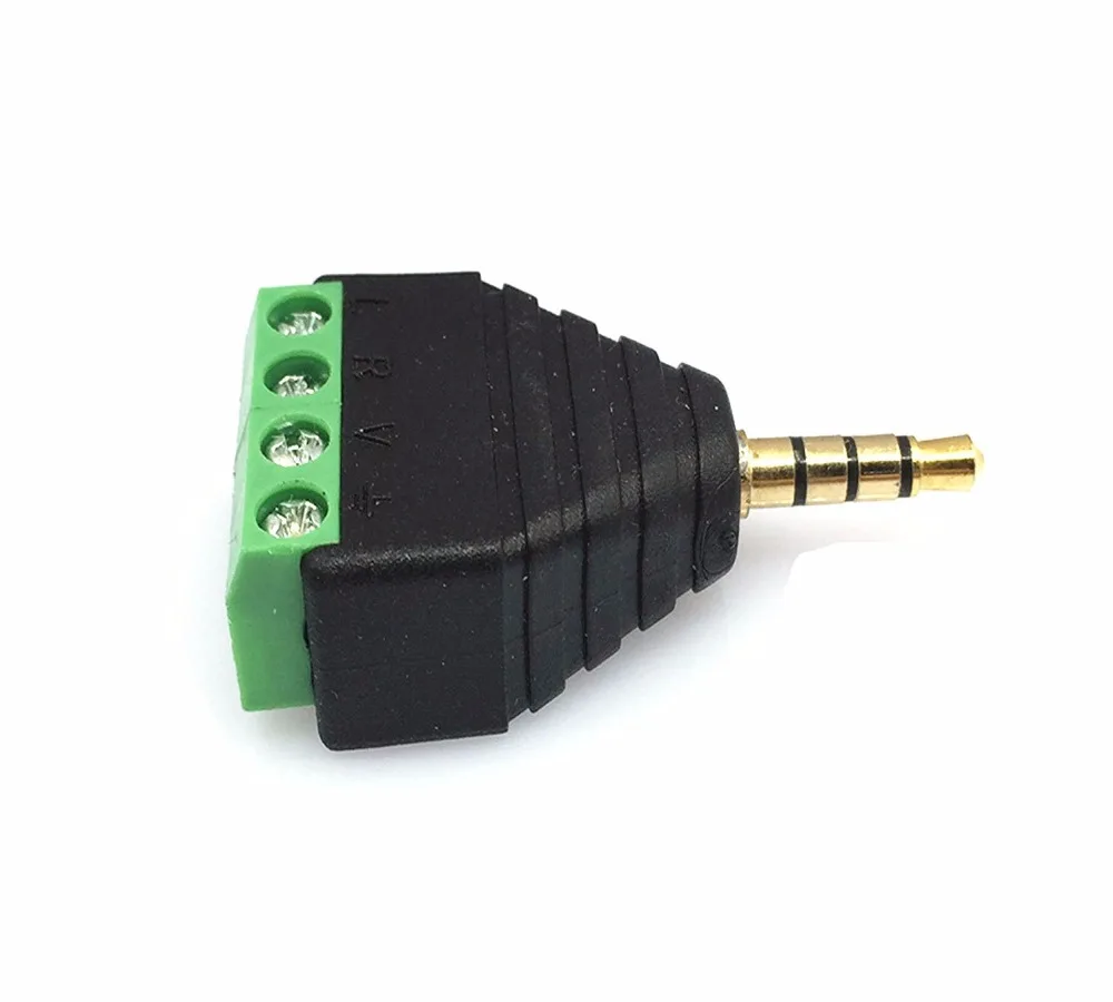 5 Pcs/lot 3.5 Mm Stereo Jack Male untuk Perempuan AV 4-Screw Video Headphone Balun Terminal Adaptor
