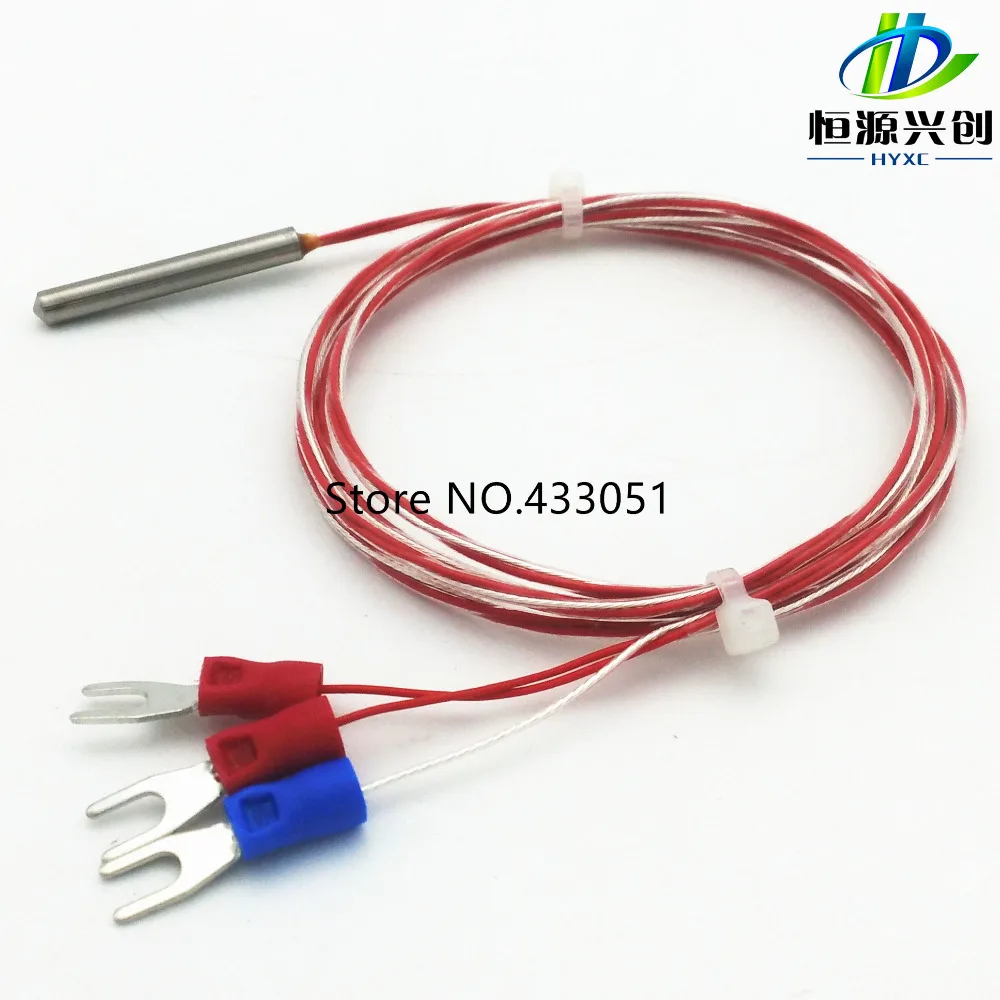 PT100 PT1000 PT500 Sensor 3-Wire 3*30Mm Teflon Probe Suhu Tinggi 10 Buah Kelas Industri Tahan Air