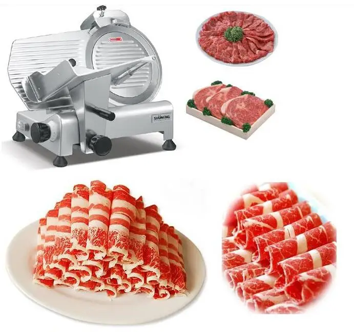 10 Inch Large Commercial Semi-automatic Meat Slicer 110V/220V Frozen Lamb Beef Meat Slicing Machine Grinder