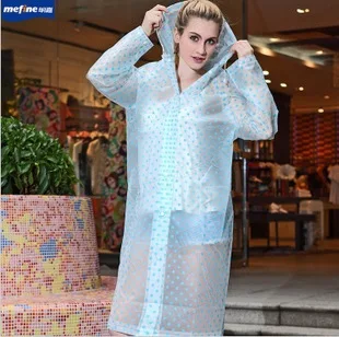 Eva safetying adult raincoat female fashion transparent outdoor long poncho women rain coat jacket capa de chuva