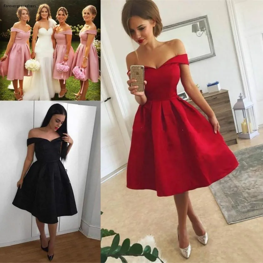 

2019 Knee Length Bridesmaid Dress Short Western Summer Country Garden Formal Wedding Party Guest Maid of Honor Gown Plus Size