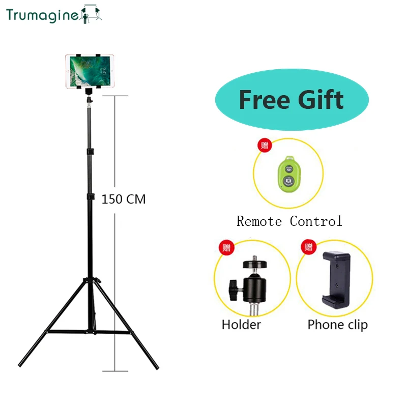 TRUMAGINE Universal Portable Aluminum  Stand Mount Digital Camera Tripod For Phone iPhone With Bluetooth remote control