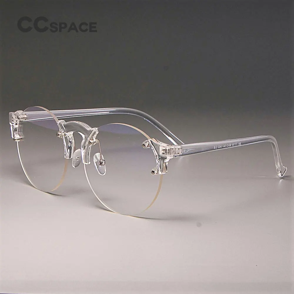 CCSPACE Transparent Glasses Frames Men Women Round Lens Cat Eye Brand Designer Optical Fashion Eyewear Computer Glasses 45221