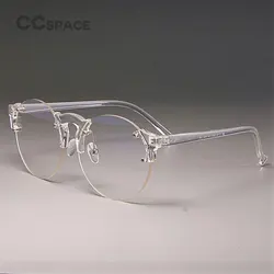 CCSPACE Transparent Glasses Frames Men Women Round Lens Cat Eye Brand Designer Optical Fashion Eyewear Computer Glasses 45221