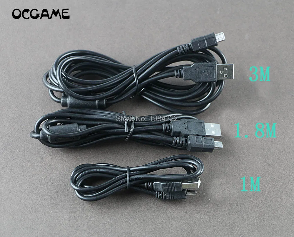 

OCGAME 50pcs/lot 1m 1.8m 3m USB Charger Cable Cord Gamepad Joystick Power Supply Charger Cable For PlayStation PS3 Controller