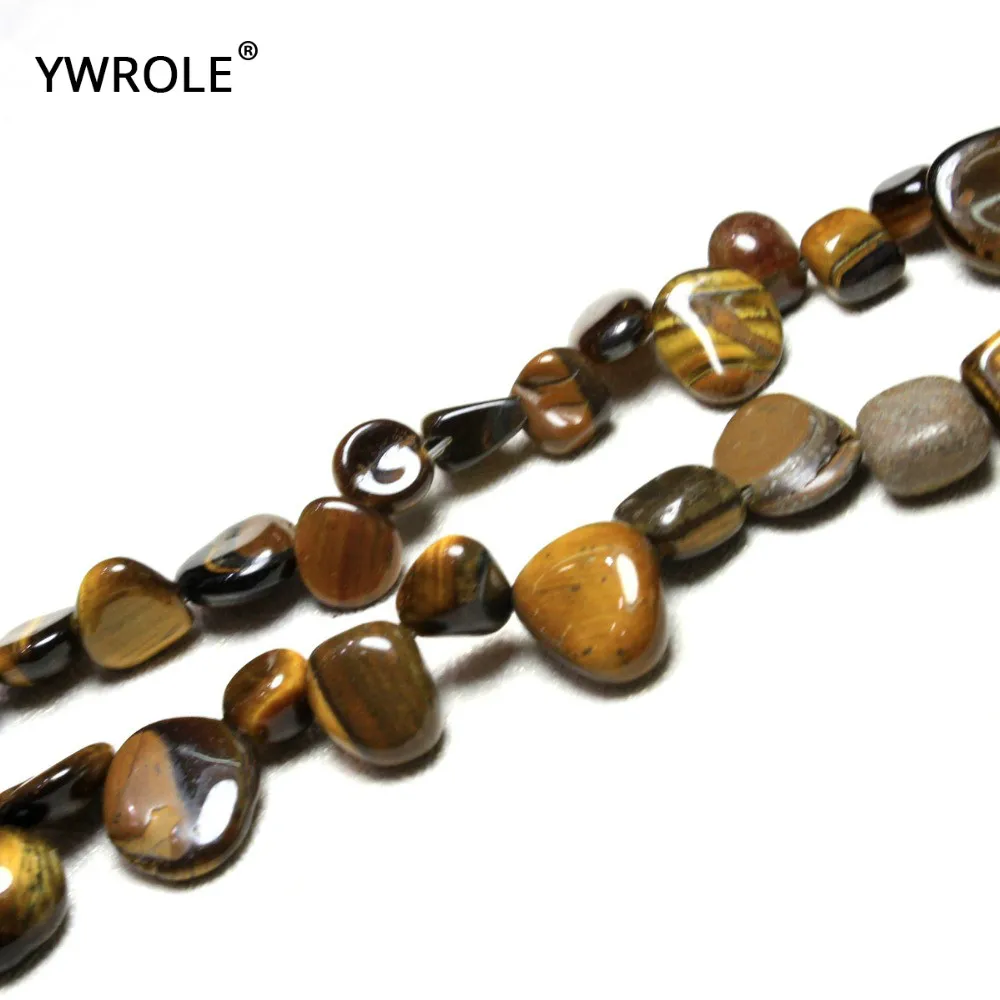 6-11 mm Wholesale Irregular Shape Natural Tiger Stone Side Hole Beads For Jewelry Making Strand 15'' DIY  Necklace Bracelet