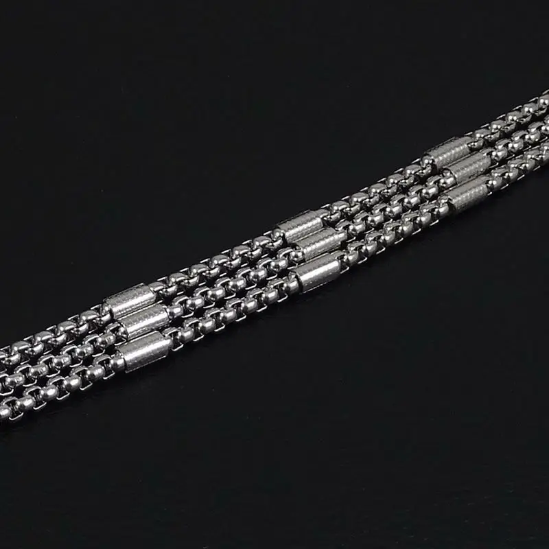 Hiphop/Rock Style Stainless Steel Link Chain Necklace For Men Gift Box Chain Length 50/60/70/80/90CM