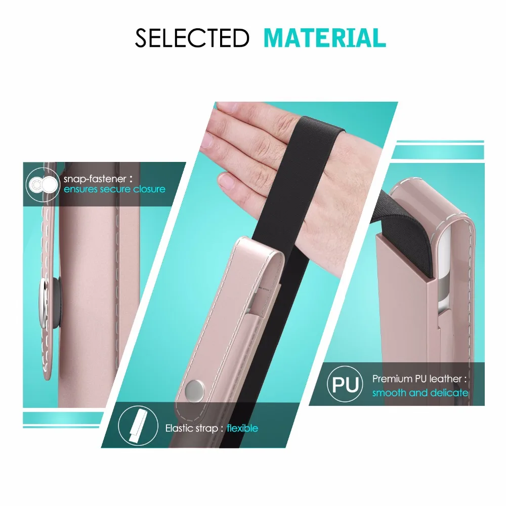 Pencil Case Holder for Apple Pencil PU Leather Elastic Pencil Pocket Sleeve Detachable Pouch Cover for Apple Pencil iPad Pro 9.7 view 3