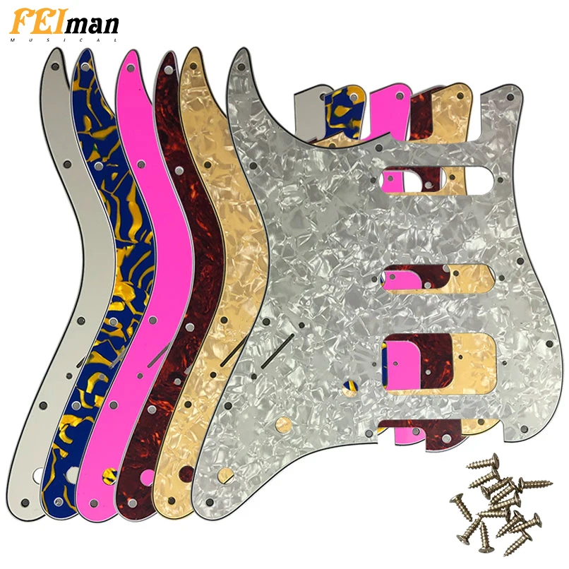 Pleroo Linkshänder Pickguards 11 Schraube Löcher Für Standard St Strat HSS Gitarre Scratch Platte Gitarre Teile 100% Marke Neue