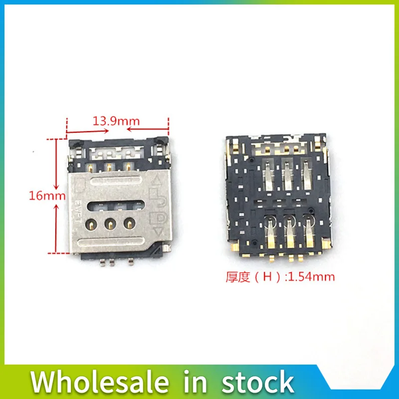 1 stks/partij voor Huawei Ascend G6 G6-T00 U00 C00 G535 Sim Reader kaarthouder Lade Slot connector socket op moederbord