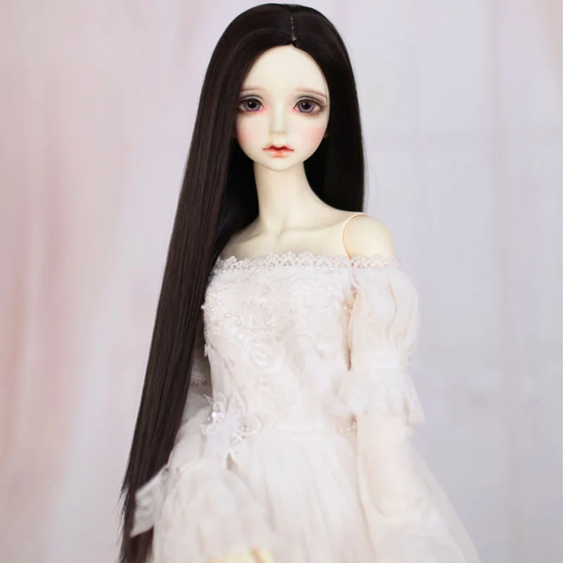 1/3 1/4 1/6 1/8 Bjd SD Doll Wig High Temperature Wire Long Straight Black Colors Hair