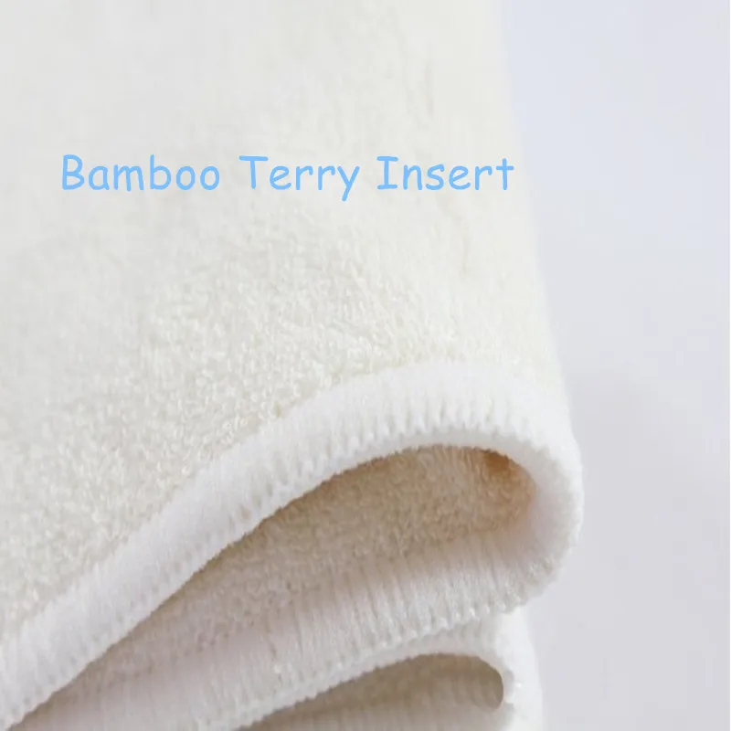 Hot sale!4 Layers Bamboo Terry Insert For all Baby Cloth Diapers Nappy Reusable Large Size 35*13.5 CM 50PCS /lot