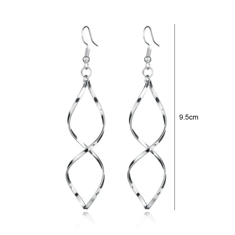 European Trendy Spiral Hanging Earrings Wave Curved Earrings for Women Party Gift Dangle Earring Minimalist Jewelry