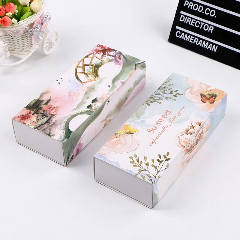 Drawer type bakery packing box for mooncake cookies biscuit pastry nougat candy paper gift box W8845