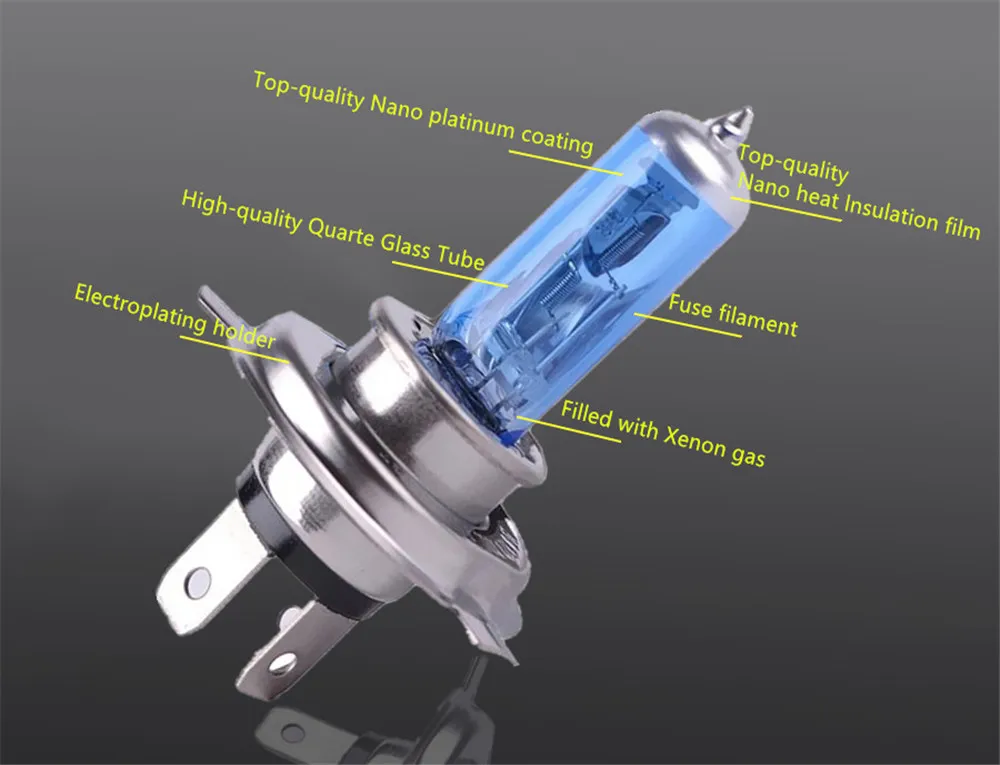 2PCS H1 H3 H4 H11 H7 H8 55W 100W Halogen Headlight Bulb 12V 9005 HB3 9006 HB4 100W Auto Fog Light White Car Lamp DRL