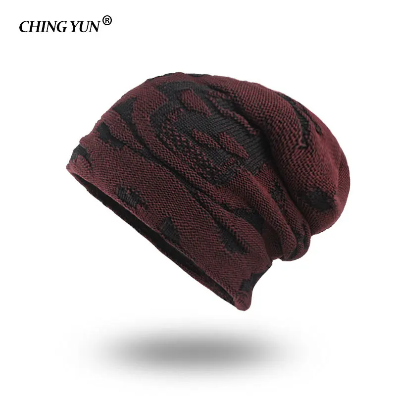 

Men's Hats Street Fashion Knitted Wool Boy Cap Thick Villus Winter Warm Hit Color Outdoor Monochrome Man Hat Cashmere interior