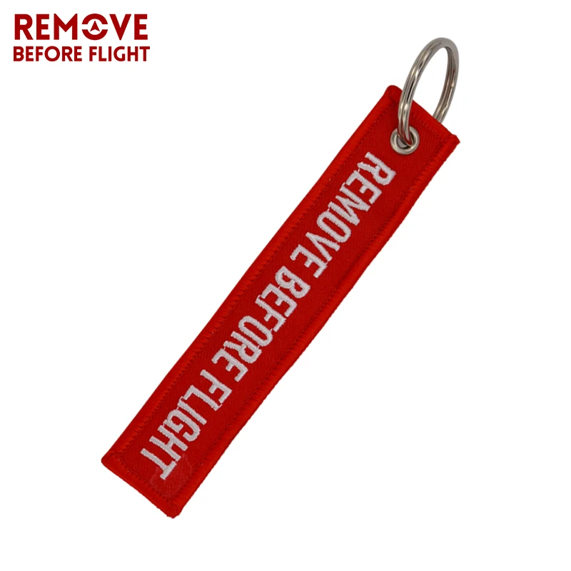 Remove Before Flight Chaveiro Key Chain for Cars Red Key Fobs OEM Keychain Jewelry Aviation Tag Embroidery Key Chains 5 PCS/LOT