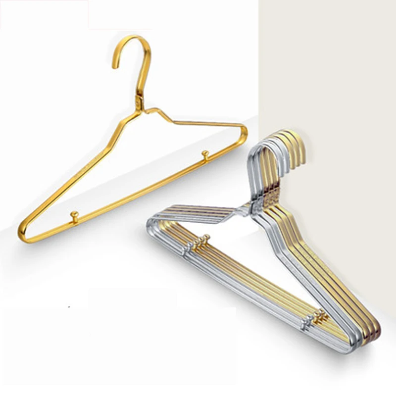 10 pcs/lot 43cm Aluminum Metal Suit Hangers Non-slip Traceless Clothing Hanging Household Clothes Rack