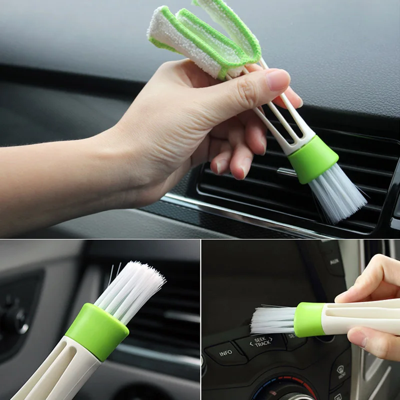 Portable Double Ended Car Air Vent Slit Cleaner Brush Dusting Blinds Keyboard Cleaning Brushes Cleaning  Car Accessories