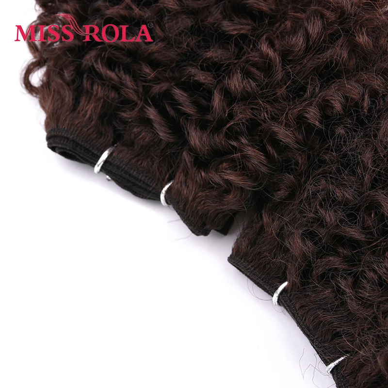 Miss Rola 6pcs/lot Curly Synthetic Hair Extensions 100g Sew In Hair Weave Kanekalon Fiber Double Weft Hair Bundles