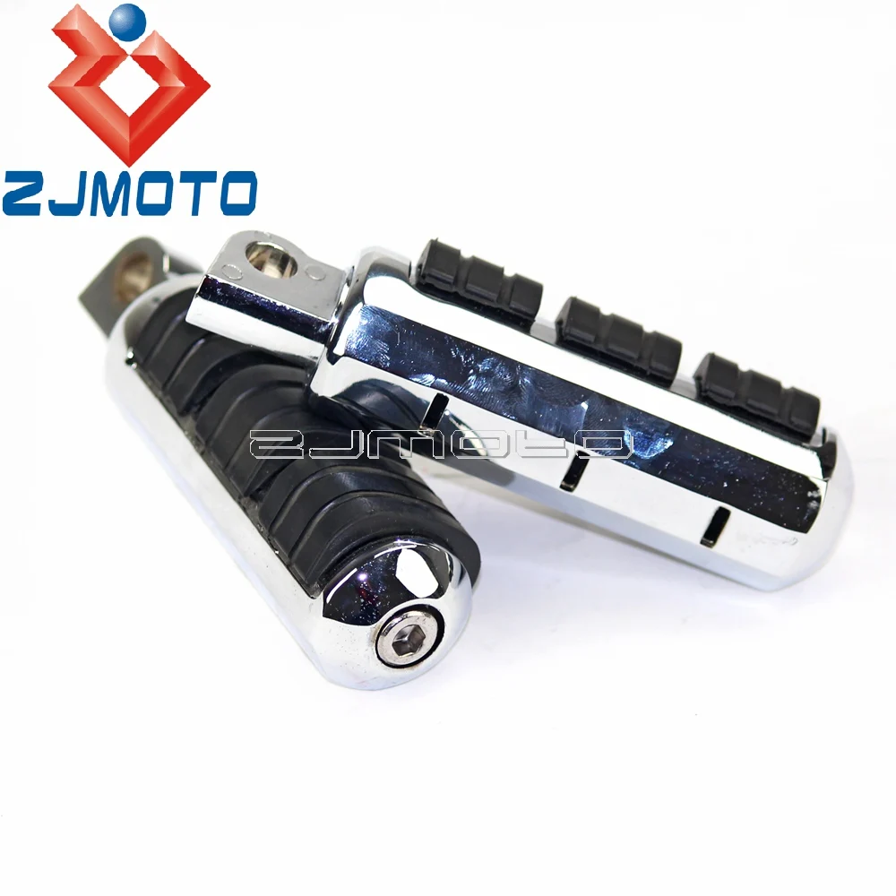 Chrome Motorcycle Aluminum Passenger Foot Pegs Male Mount Foot Rests Footrest For Harley Softail Dyna Custom