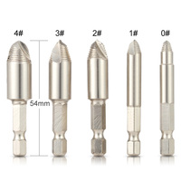 HOEN  5pc #0 #1 #2 #3 #4 Double Side Drill Bits For Metal Damaged Screw Damaged Bolt Removal Kit Extractor Tool Kit Drill Guide