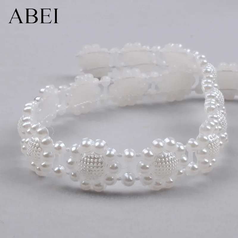 2yards 10mm Beaded Lace Ribbon For Wedding Party handicrafts DIY Sewing Garments Accessories Jewelry Ornaments Wholesale