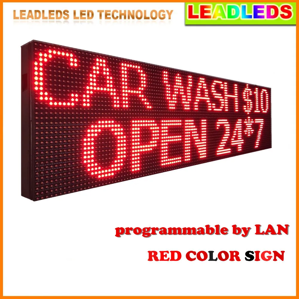 

76inch 24h P10 Outdoor waterproof Programmable LED SIGN RED Color Mobile and fixed advertising Message led display Board