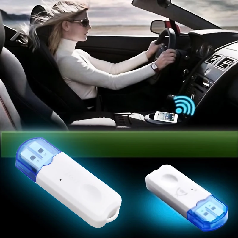 USB Bluetooth V2.1 Audio Stereo Receiver Wireless Handsfree Adapter A2DP Dongle Car Kit for Speaker For iphone For Car or