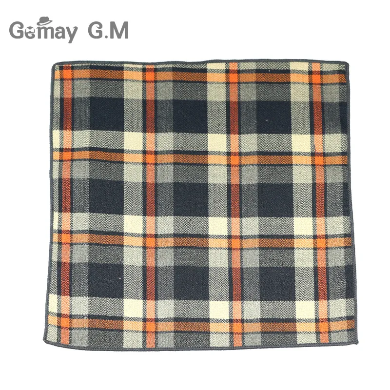 High Quality Cotton Mens Pocket Square Adult Plaid Hankerchief Scarves Vintage Hankies Men\'s Hanky Square Handkerchiefs