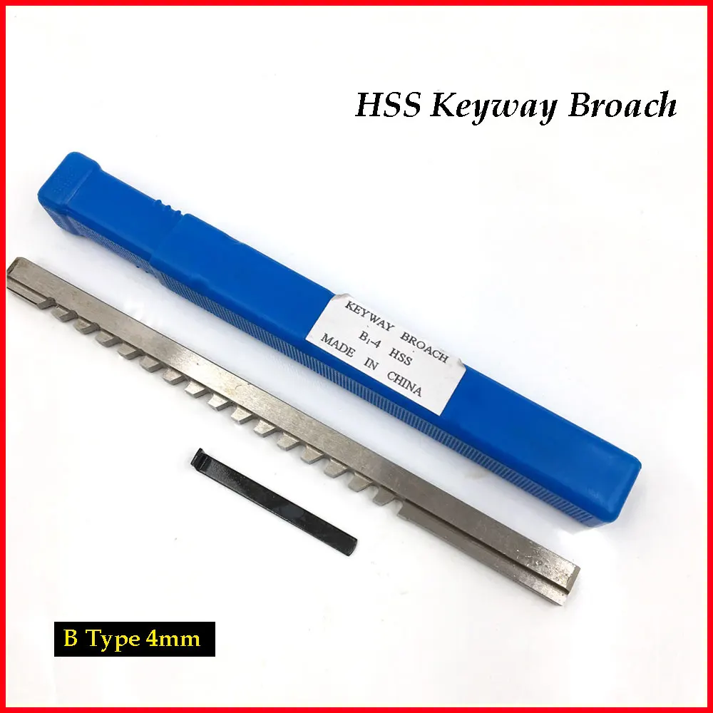 4mm B Push-Type Keyway Broach Metric Size High Speed Steel for CNC Cutting Metalworking Tool