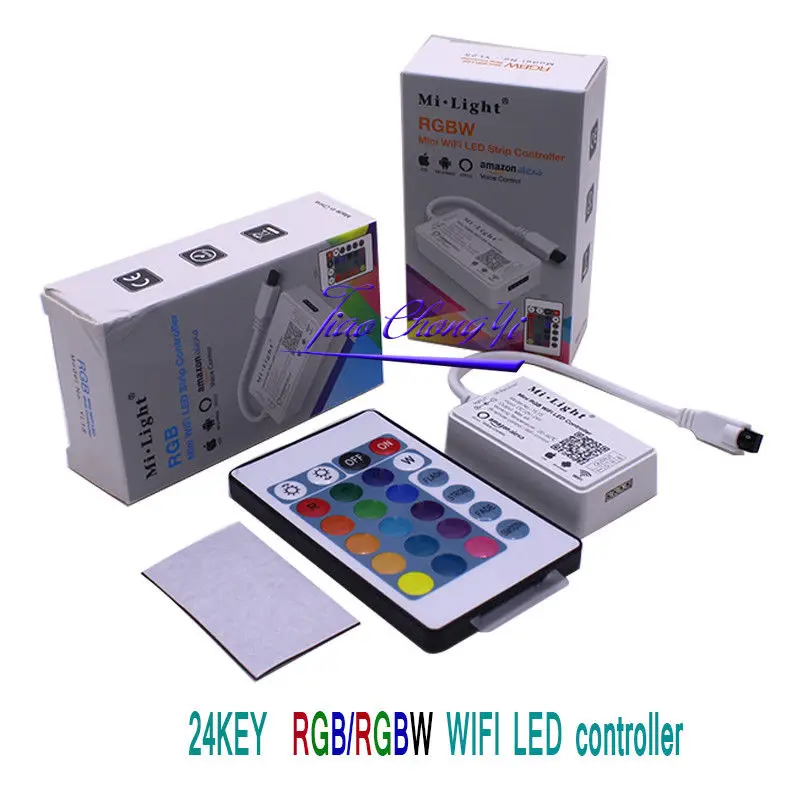 Mi Light RGB RGBW WIFI Controller 24 Key IR Remote Control Smartphone 4G Compitable With Alexa Voice DC12/24V For RGBW LED Strip