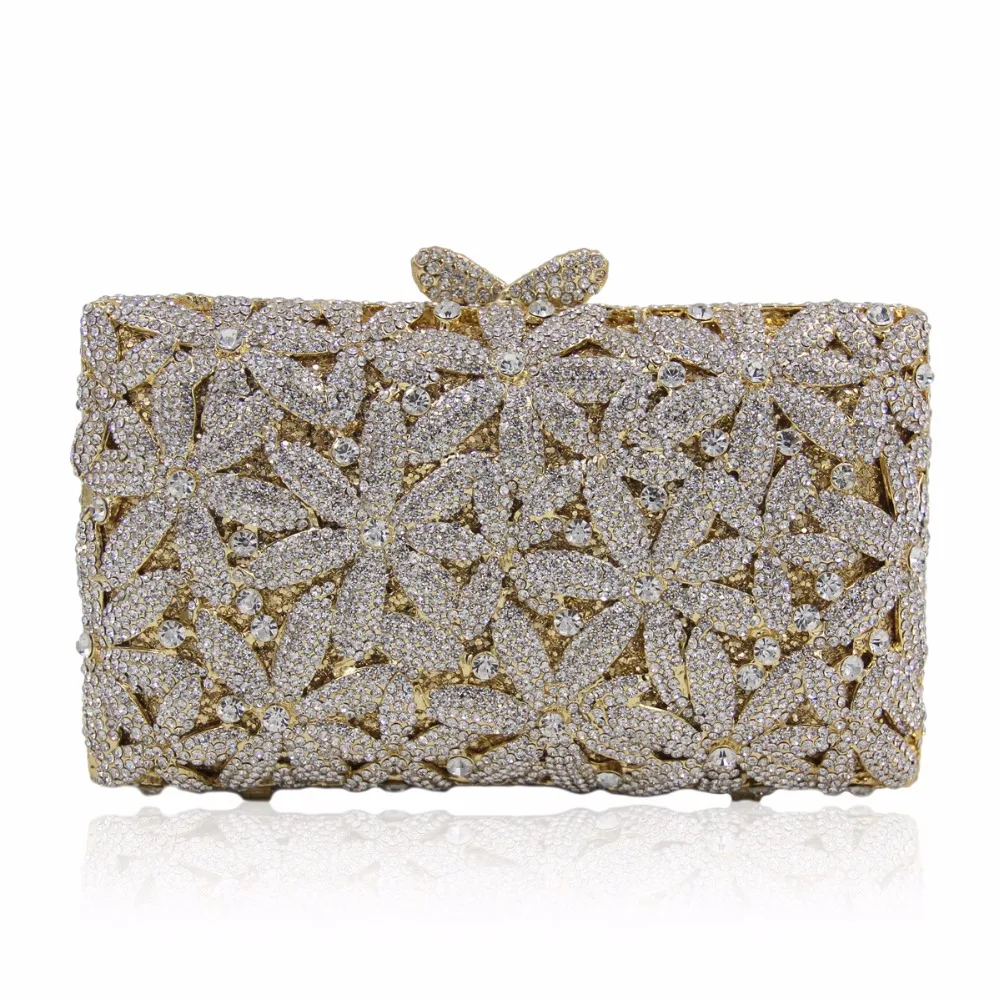 

DAIWEI Luxury evening bag Crystal women party purse bags Ladies wedding bridal formal clutch bags banquet bag Day Clutches BL081