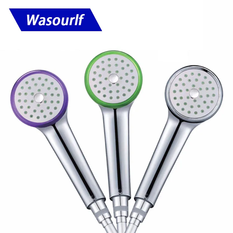 WASOURLF Air Intake Handheld Chrome Plated Plastic Save Water Pressurized Rainfall ABS Shower Head Hotel Hand shower Bathroom