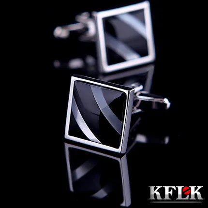 Kflk Luxury Shirt Cufflinks For Mens Gift Brand Cuff Buttons Shell Cuff Link High Quality Black Abotoaduras Cheap Jewelry