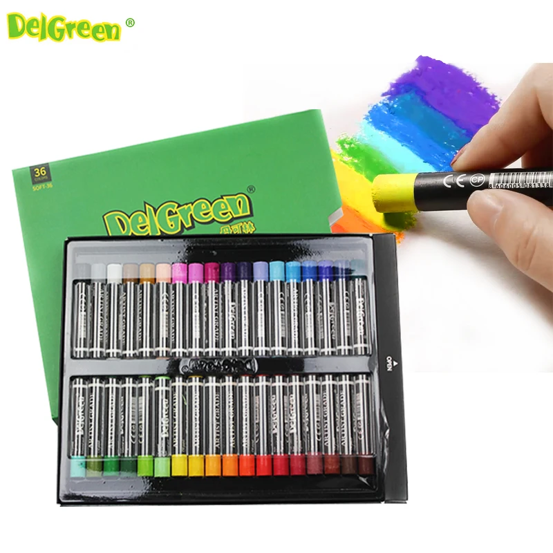 Imagem -05 - Delgreen-pintura a Óleo em 12 ou 24 36 Cores Material Não Tóxico Colante a Óleo Desenho para Crianças Escola Escritório Arte