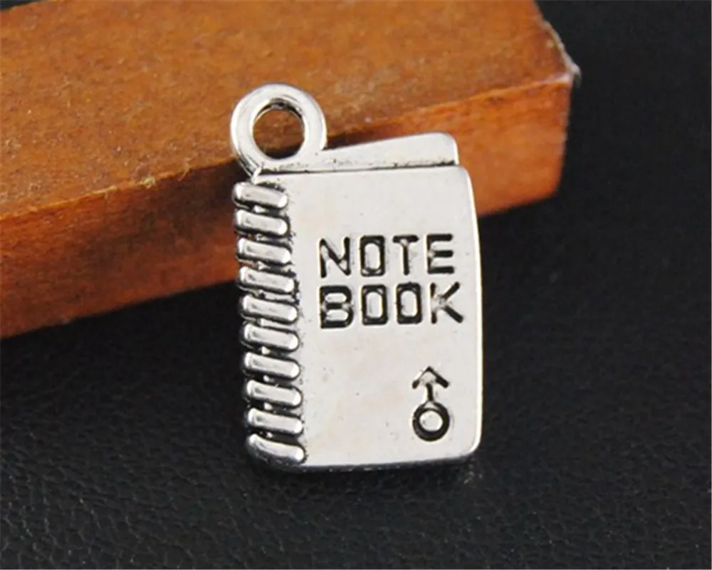 20pcs  Silver Color Boy Notebook Charm Jewellery Pendant For Bracelet Necklace 18x11mm A2122