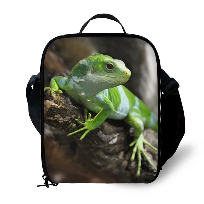 

New design Animal lizard printing boy girls lunch bag for school,insulated lunch cooler bag for children,women's cute meal bag