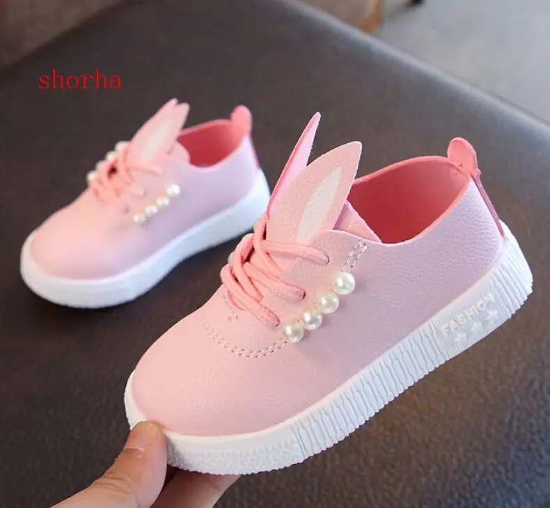 shorha Toddler Baby Pearl Princess Shoes Girls White Sneakers Boys Sports Shoe Kids Children Causal shoes Fashion