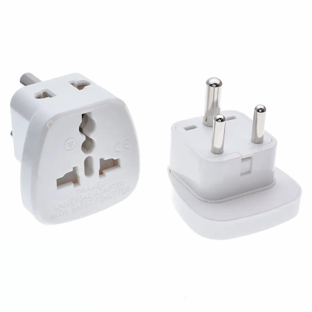 2018 INDIA, Sri Lanka Type D Travel Adapter With 2 Power Outlet Black Color 1 TO 2 TO UK US AU Wall Socket Power Plug