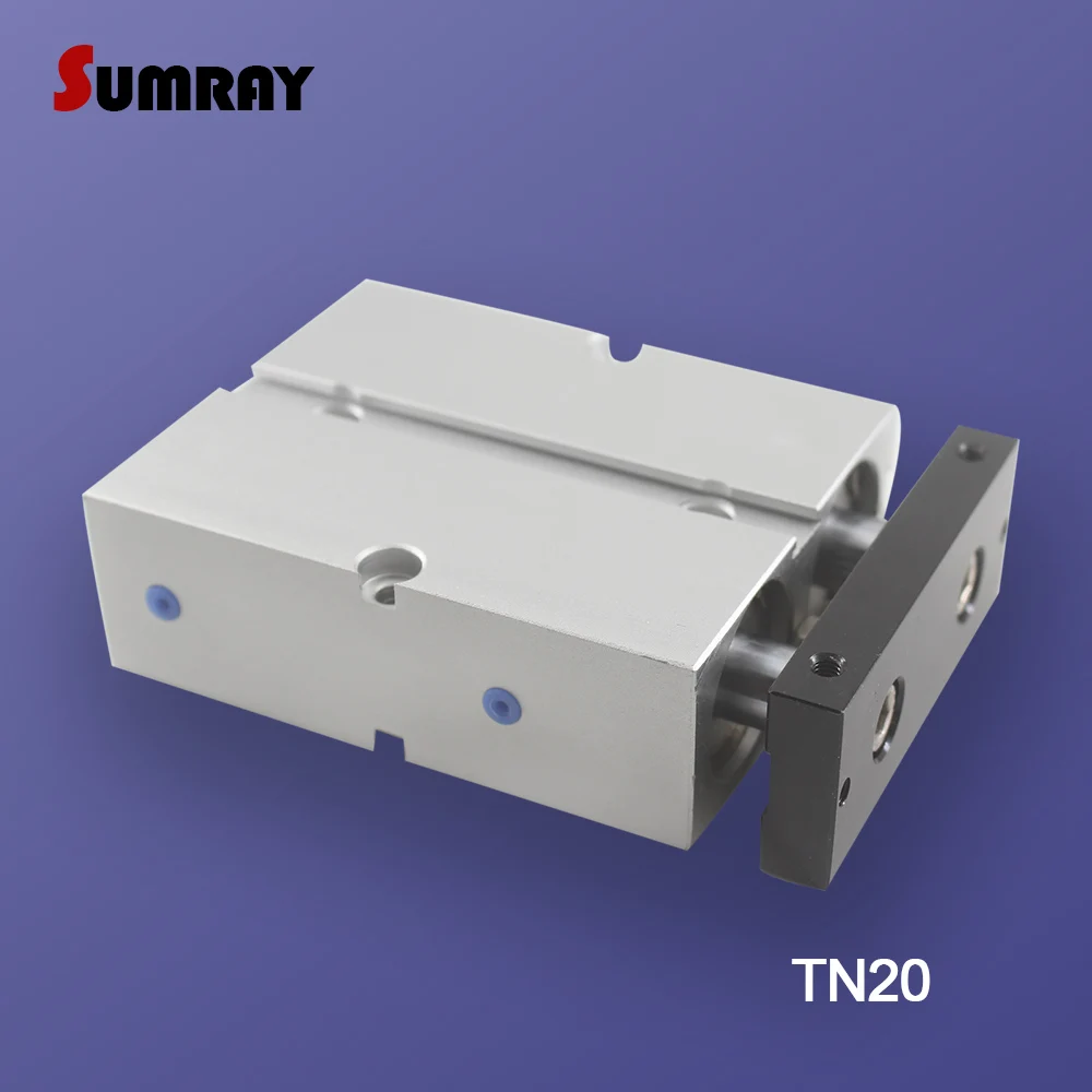 

SUMRAY Pneumatic Cylinder TN Type 20mm Bore 10/15/20/25/30/35/40/45/50-200mm Stroke Double Shaft Double Rod Pneumatic Cylinder