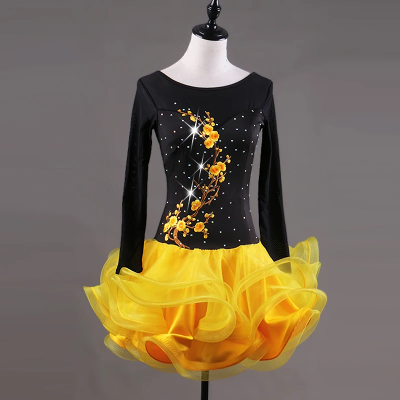 Girls Latin Dress Ballroom Dance Dresses For Kids Samba Dress Girls Salsa Costumes Dancing Skirt Garment For Stage S-XXXL lq045