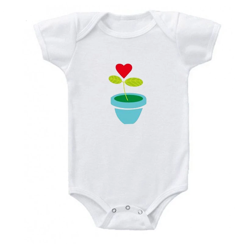 

2022 Plants Love Print Baby Onesie Cotton Newborn Baby Girl Boy Short Sleeve Romper Summer Baby Clothes 0-24M