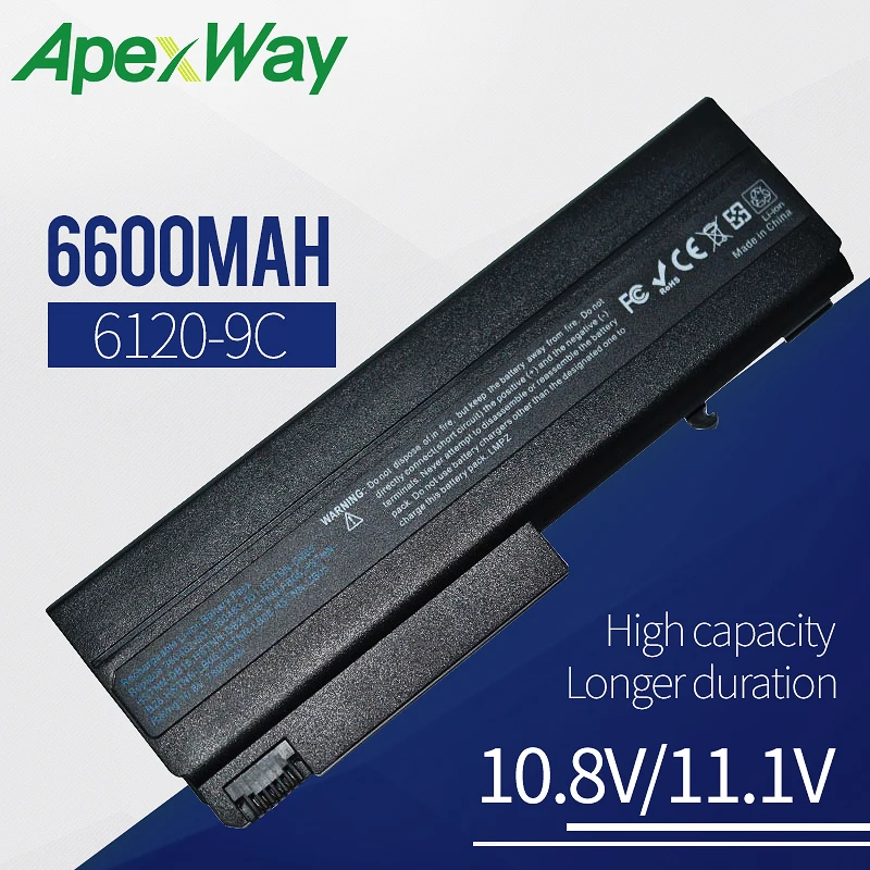 

Аккумулятор ApexWay для ноутбука HP COMPAQ NX 6600, 5100, 6100, 6105, 6110, 6115, 6120, 6125, 6130, 6140, 6300, 6310, 6315, 6320, CT 6325, 6330 мА · ч