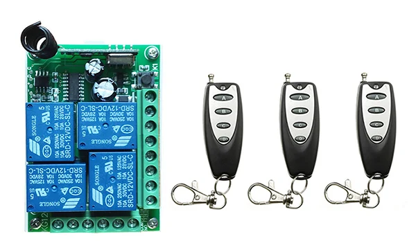 DC12V 4CH RF Wireless Remote Control System teleswitch transmitter and receiver universal gate remote control/ window /lamp