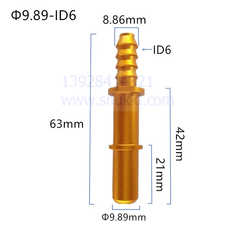 6.30 7.89 9.49 9.89 ID6 ID8 auto Fuel line quick connector universal general comon longer metal male connector 2pcs a lot