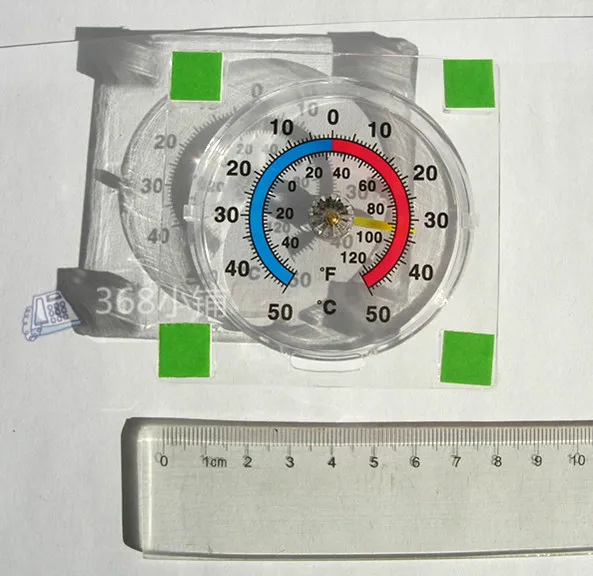 Termômetro de janela transparente encaixável com design quadrado