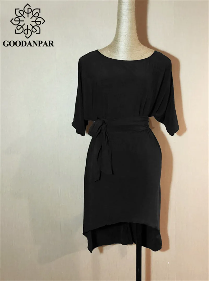 GOODANPAR Short Sleeve Close-fitting Black Lycra Latin Dance Practice Dress Ladies Salsa Rumba Costume Latino Dance Wear