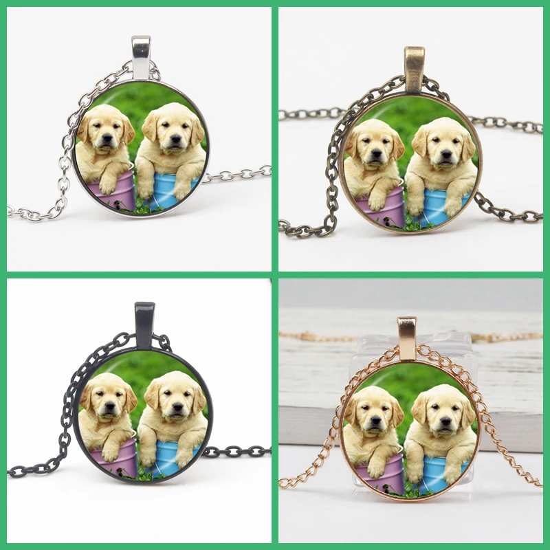 New Cute Pug Necklace Dog Jewelry Glass Dome Pendant Cute Puppy Sweater Chain Statement No Neck Animal Lover Gift Choker