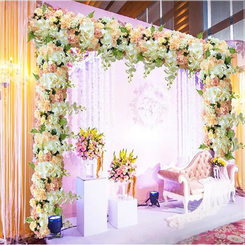 

Artificial Arch Flower Row Table Runner Centerpieces String for Wedding Party Road Cited Flowers Decoration 10 Pcs Each Lot